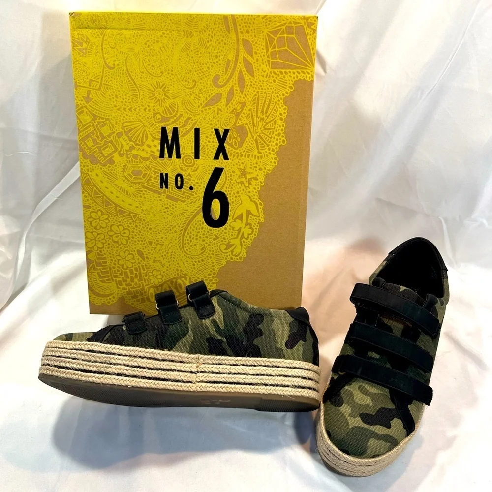 Mix No. 6–Camo Printed Canvas Espadrille Sneakers